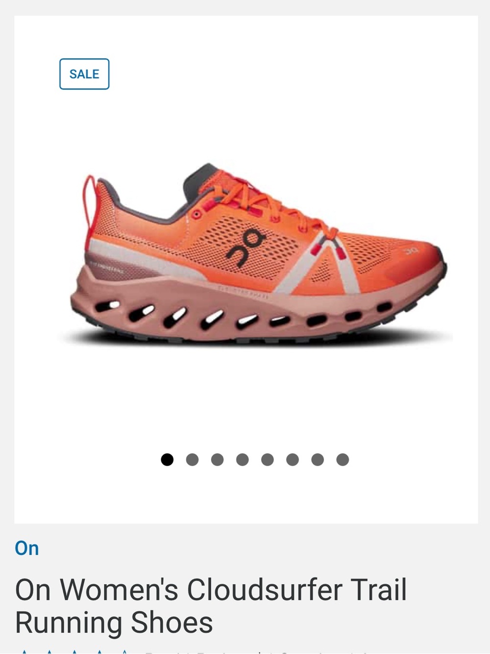 On Running Women's Cloudsurfer Trail Shoes in Coral and Peach
